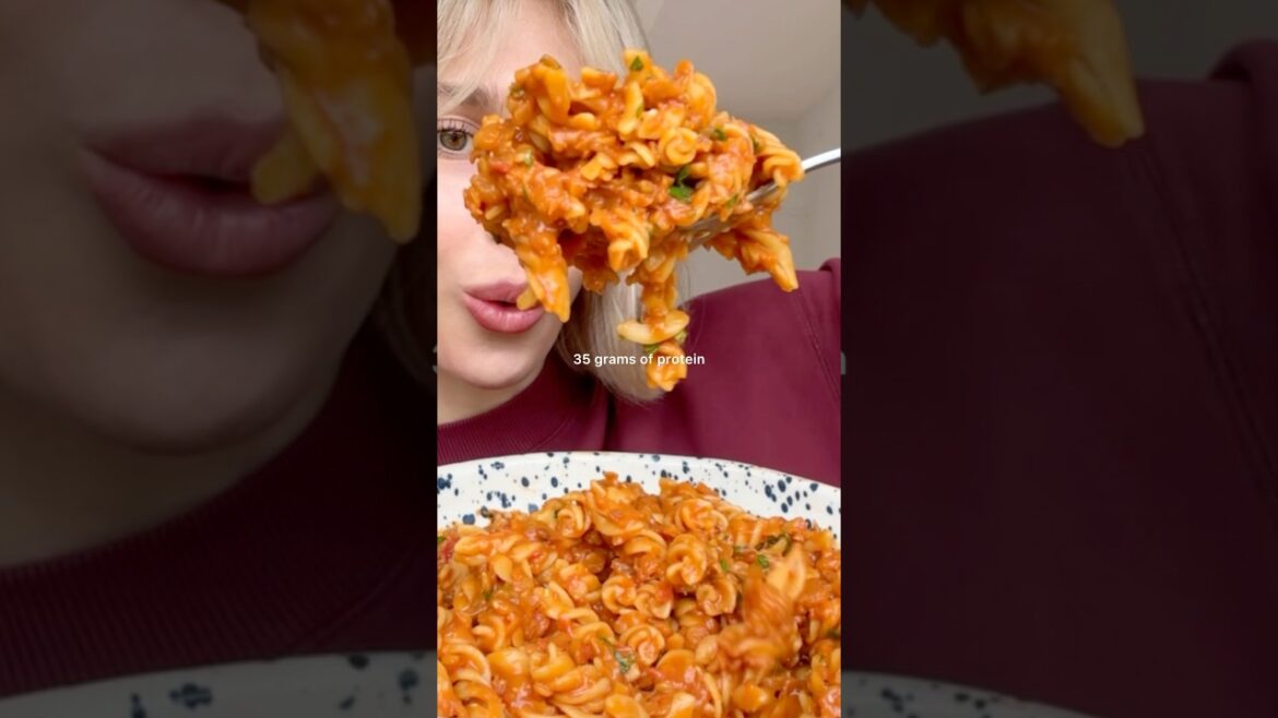 Smoky Red Lentil Pasta - Recipe on my website (link in bio) #pasta #highprotein