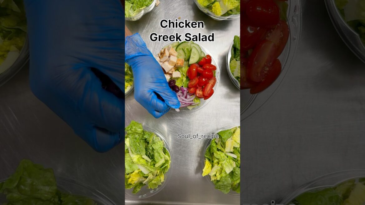 Chicken Greek Salad #asmr #greeksalad #chickensalad #saladrecipe #asmrreels #foodreel #food #recipe