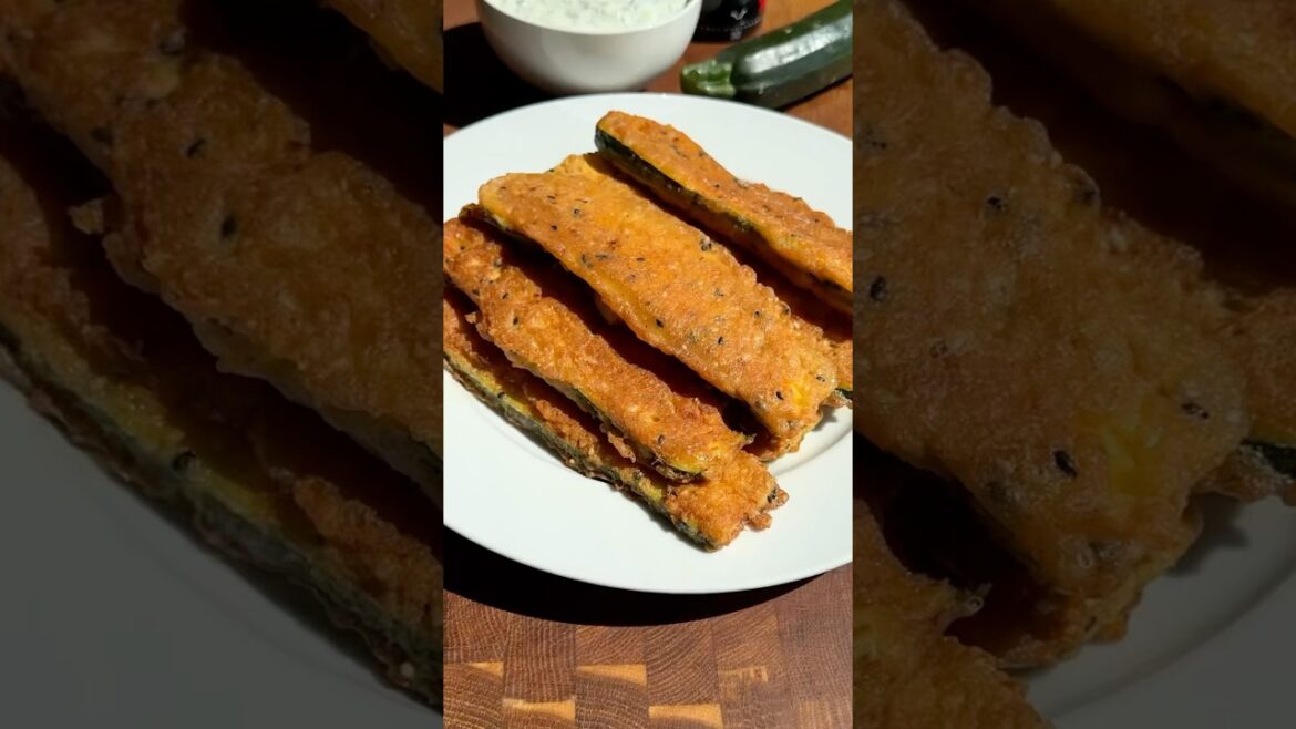 Crispy Parmesan Zucchini with Tzatziki Dip