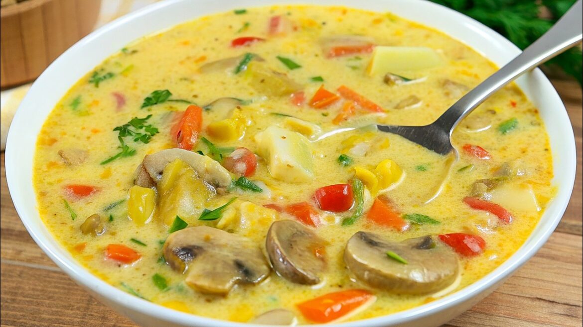 Ich koche diese Gemüsesuppe jeden Tag essen! Pilz Suppe ist so lecker dass Sie sie oft werden kochen Ich koche diese Gemüsesuppe jeden Tag essen! Pilz Suppe ist so lecker dass Sie sie oft werden kochen