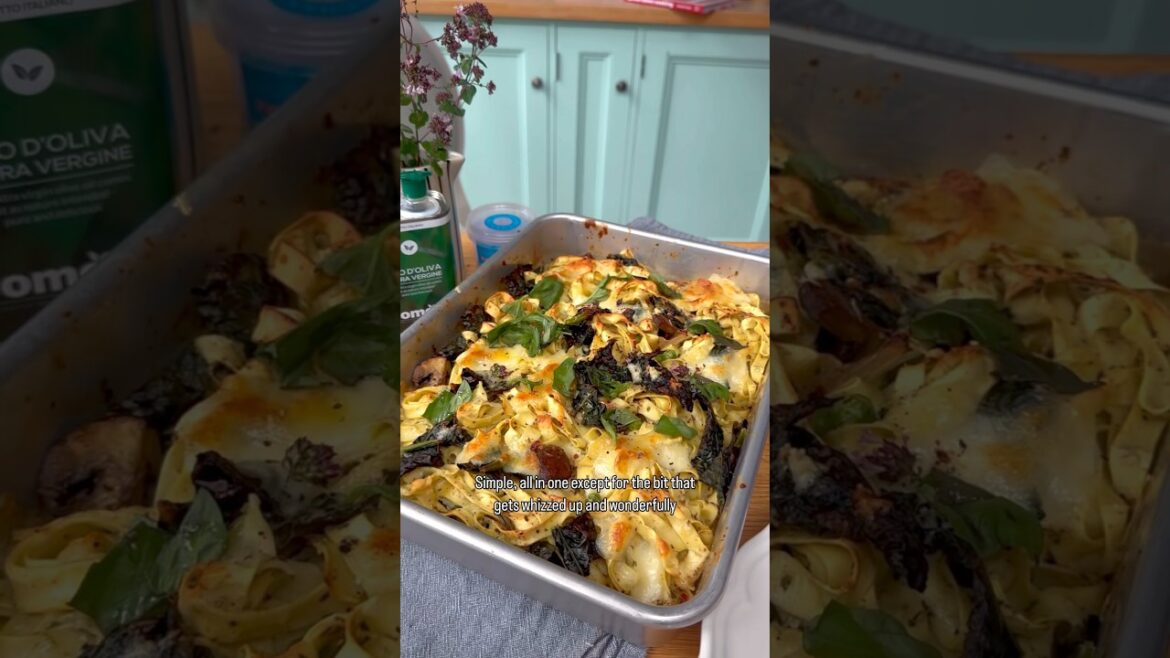 Creamy Roast Mushroom Pasta Bake