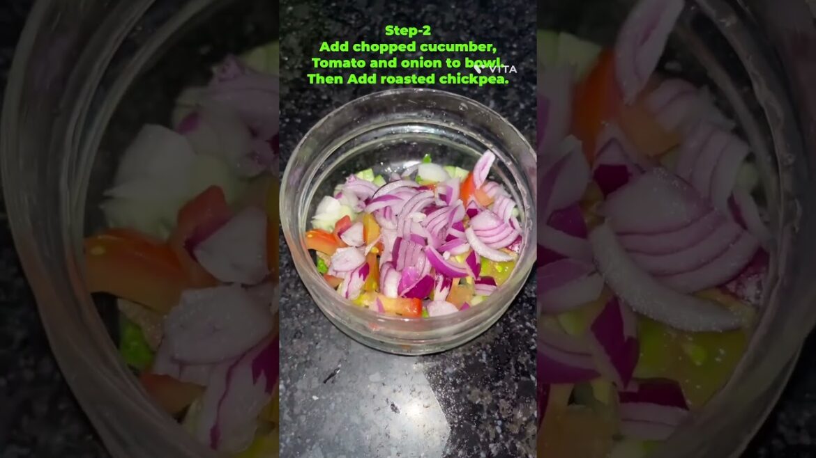 The BEST High-Protein Indian-inspired Chickpea salad. Healthy and flavourful #cucumbersalad #shorts