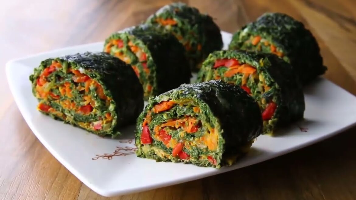 “Delicious spinach roll stuffed with fresh veggies—healthy, colorful, and perfect for any meal!”