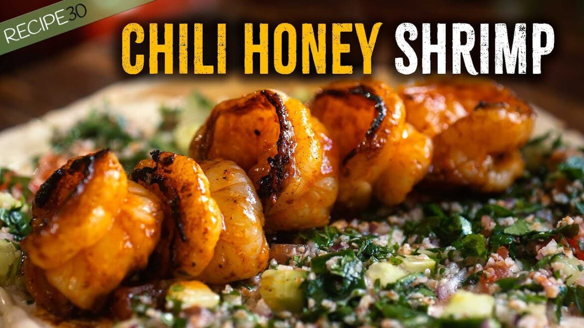 Sweet & Spicy Shrimp Flatbread with Fresh Tabbouleh