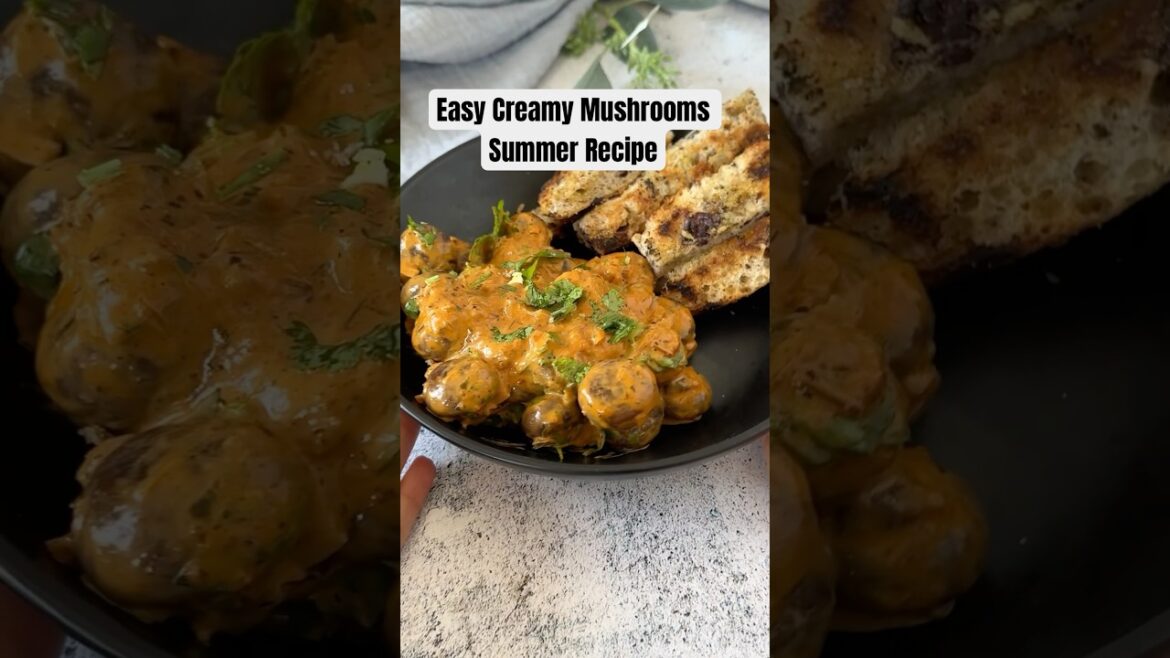 Must try summer recipe. Creamy Mushrooms with a garlic and paprika. #30minuterecipes #mushroomrecipe