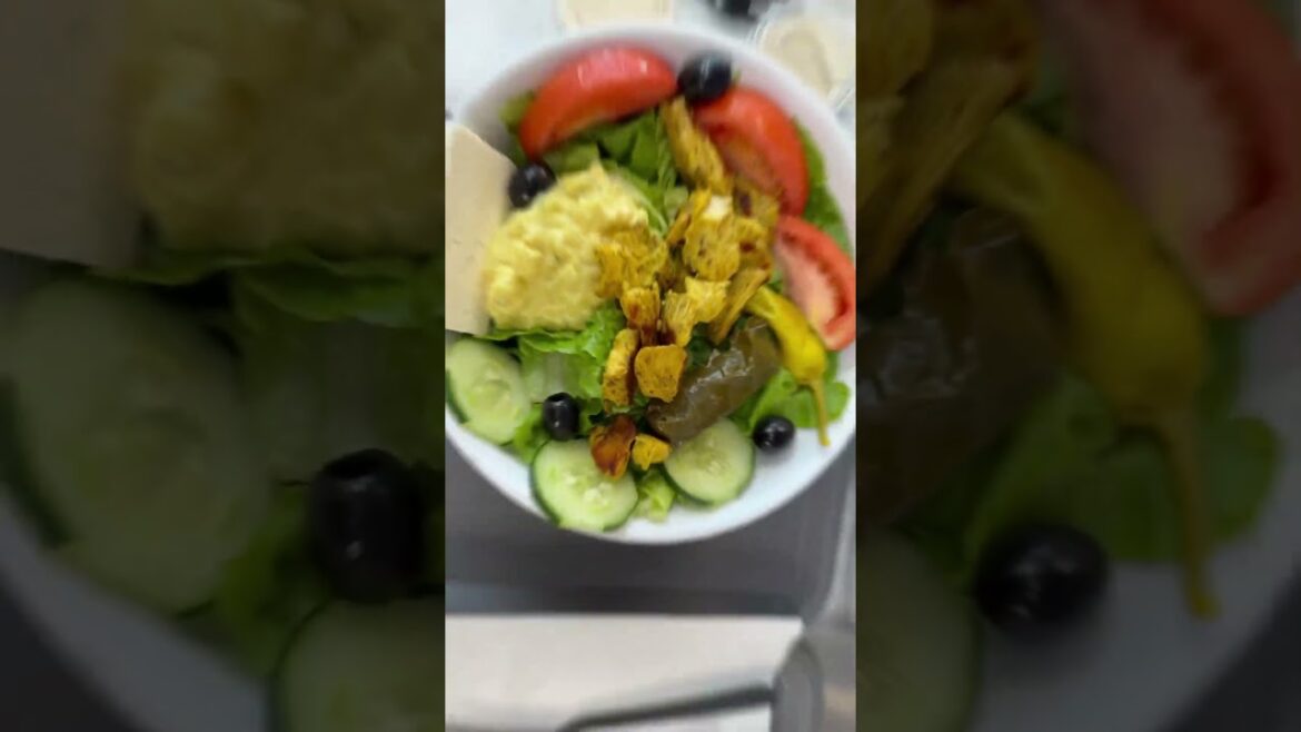 Greek salad and gyro bowl