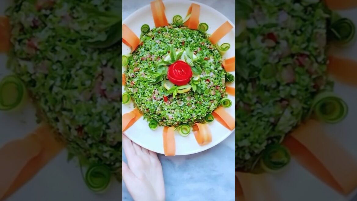 تزيين صحن التبوله .#food #recipe #سلطة #salad #saladrecipe #tabouleh #تبولة