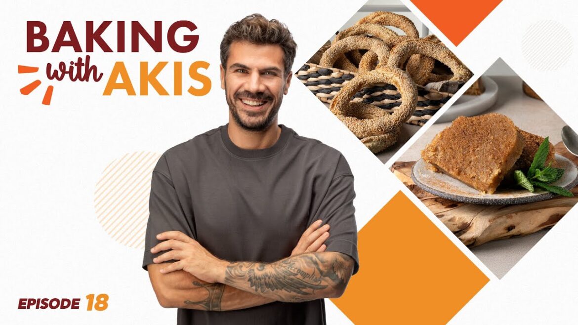 Greek Sesame Bagels - Koulouria & Greek Semolina Halvah | Baking With Akis | Episode 18