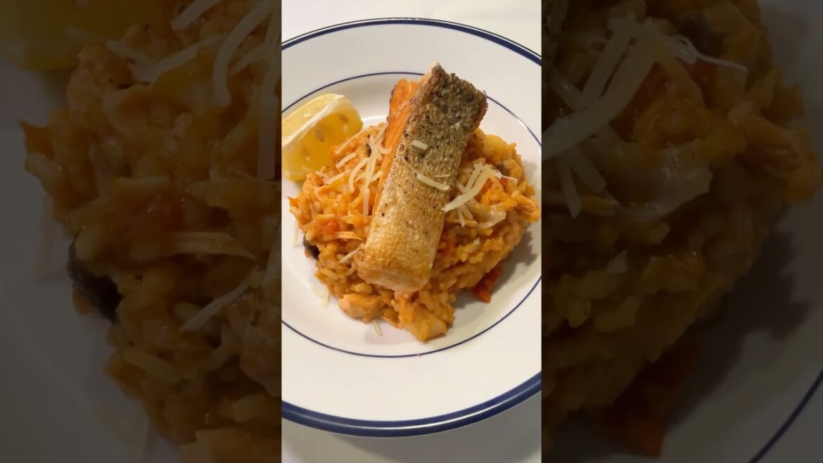 Tomato Salmon Risotto (Easy Cozy Version) #comfortfood #cooking #salmon #risottorecipe