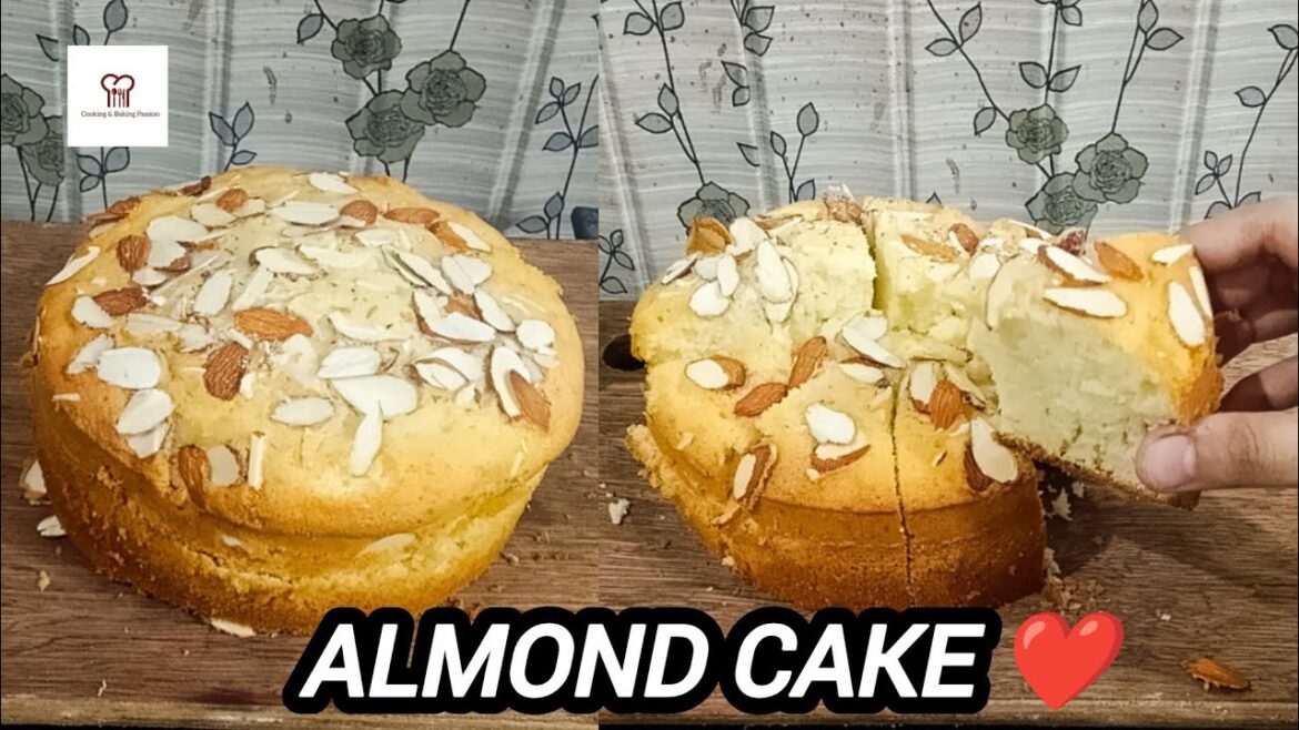 Almond Cake Recipe Without Oven By Cooking And Baking Passion || Tea Time Almond Cake Recipe