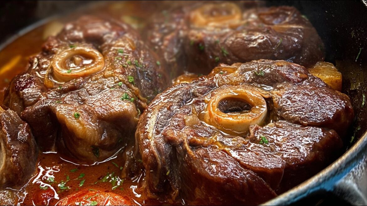 Lecker wie im Restaurant!Berühmtes italienisches Ossobuco aus Rindfleisch – einfach & sehr lecker!
