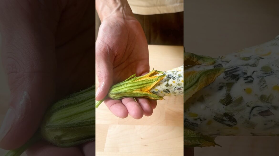 Stuffed squash blossoms -  a fried pocket of summer