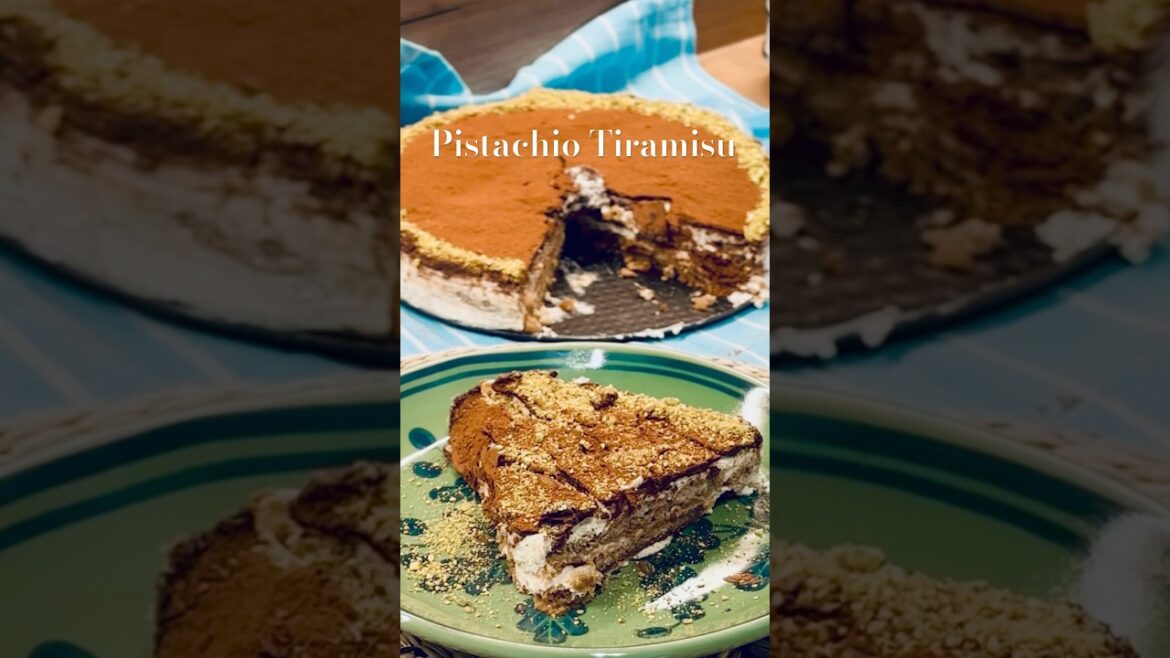 Viral Pistachio Tiramisu Recipe | No Sugar & No Eggs | So Delicious! #dessert #cake #tiramisu