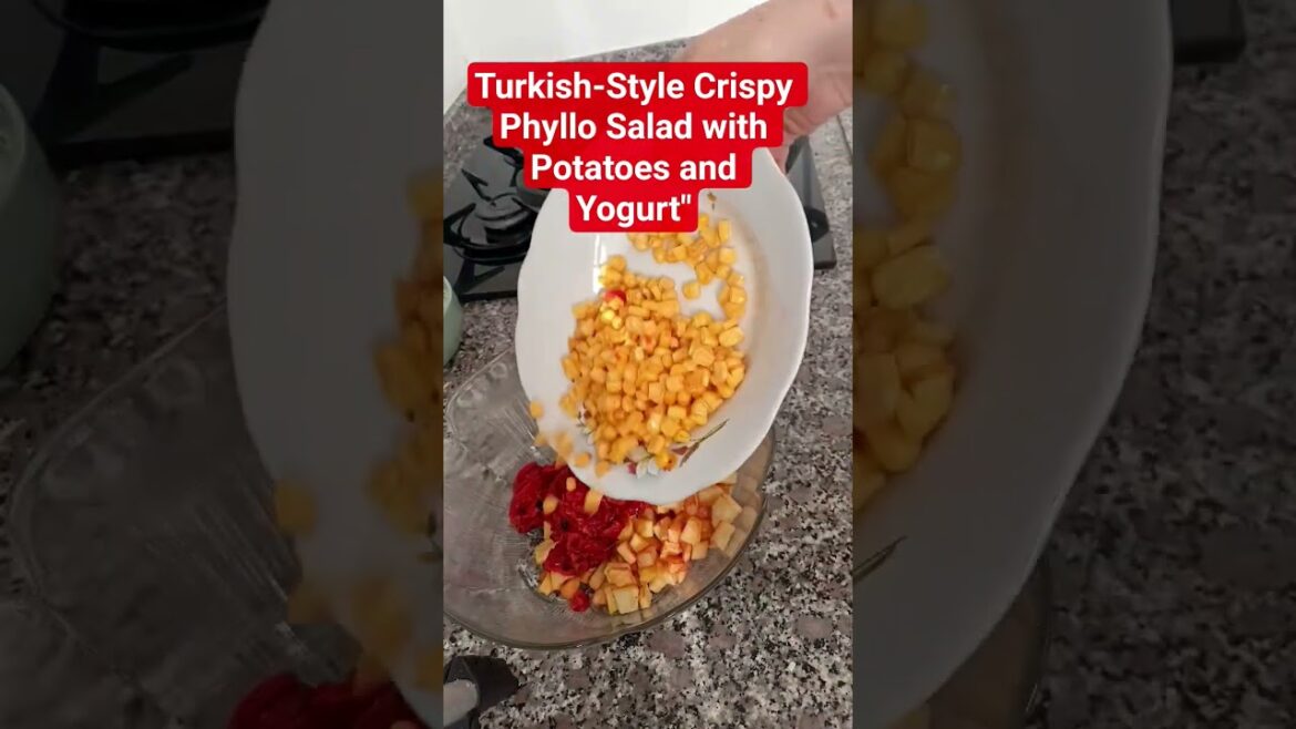 Crunchy Phyllo Salad with Roasted Peppers, Potatoes & Yogurt (Turkish-Inspired)