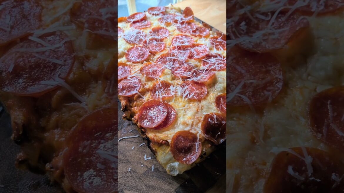 Pepperoni focaccia pizza with vodka sauce is not diet friendly but how can you say no?