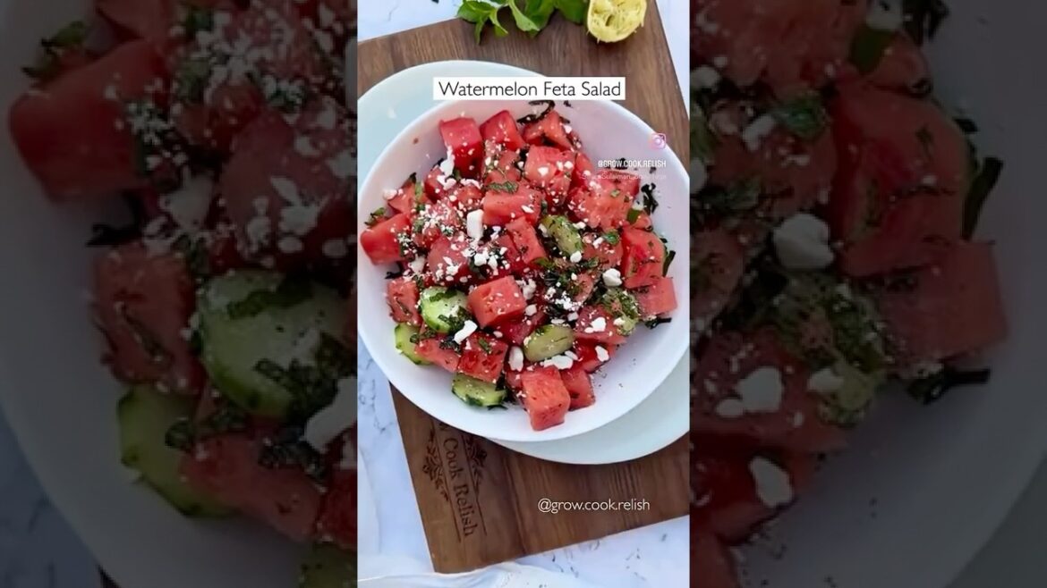 Watermelon Feta Salad! #growcookrelish #watermelon #summersalads #greekfood