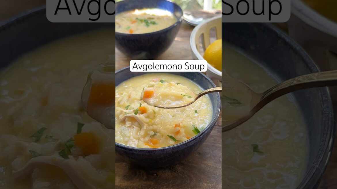Greek Avgolemono Soup Recipe (Chicken Soup) #shorts Greek Avgolemono Soup Recipe (Chicken Soup) #shorts