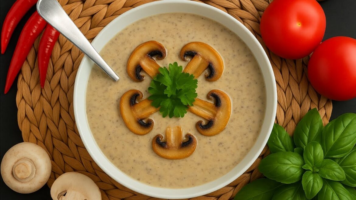 Creamy Mushroom Cheese Soup Recipe. Homemade Comfort Food