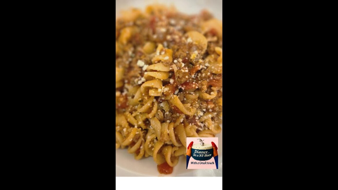 Tomato Sauce with Ground Beef ("Kima") with Rotini/ Fusilli