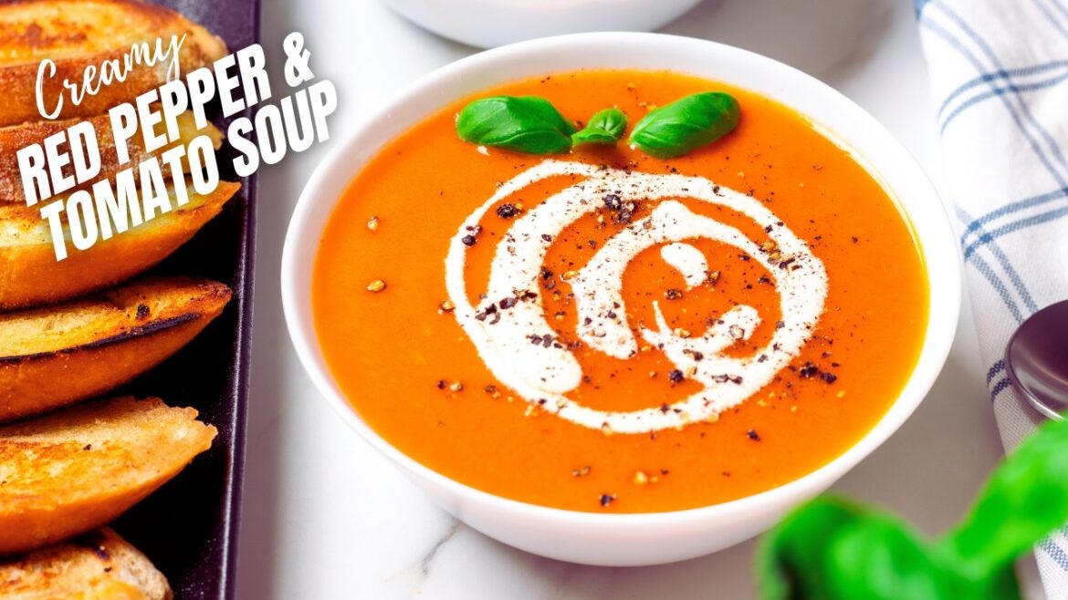 THE BEST Red Pepper Tomato Soup | easy, creamy and healthy soup recipe THE BEST Red Pepper Tomato Soup | easy, creamy and healthy soup recipe