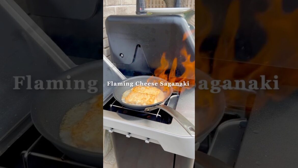 Flaming cheese saganaki