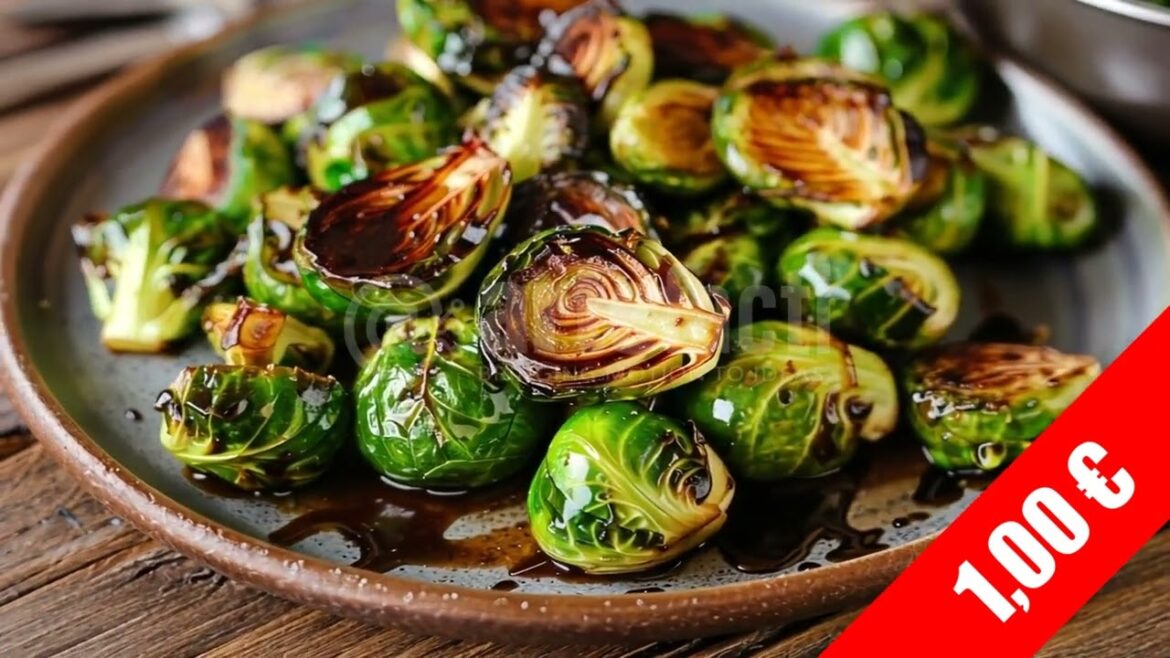 Roasted Brussels Sprouts with Balsamic Stock Footage Roasted Brussels Sprouts with Balsamic Stock Footage