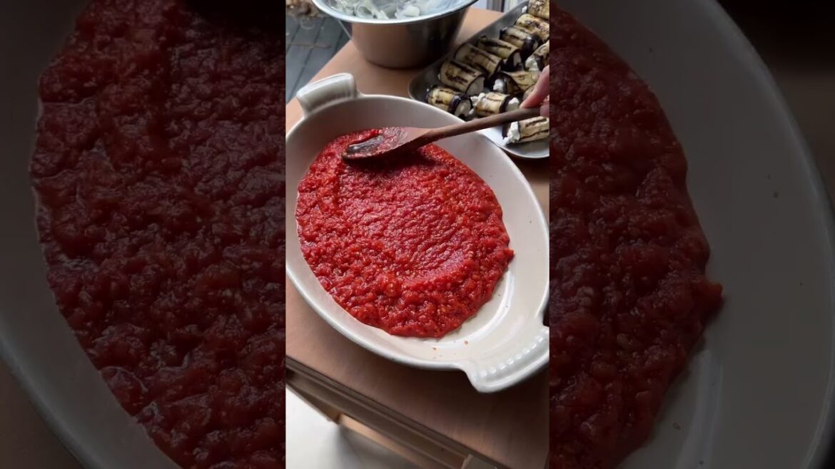 Baked Aubergine Rolls with Feta and Mint #recipe #easyrecipe Baked Aubergine Rolls with Feta and Mint #recipe #easyrecipe