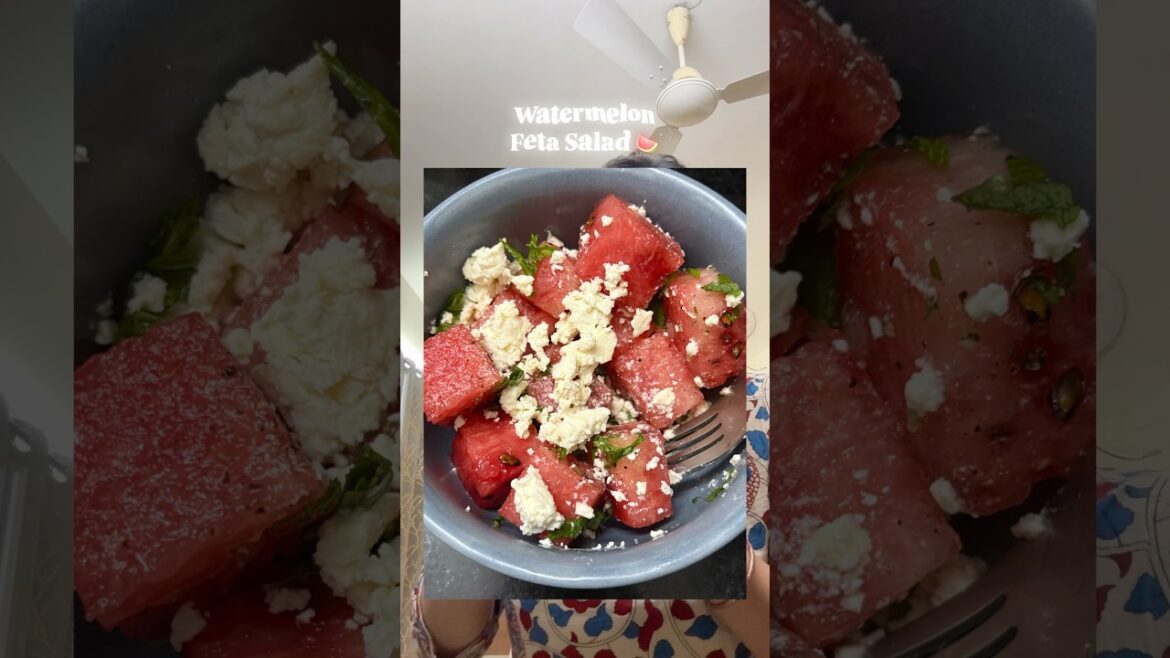 Watermelon Feta Salad- Quick Snack Recipe #recipe #salad