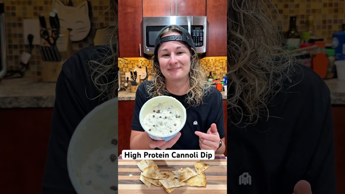 This high protein cannoli dip has over 29g protein per serving! Your family will love this treat!