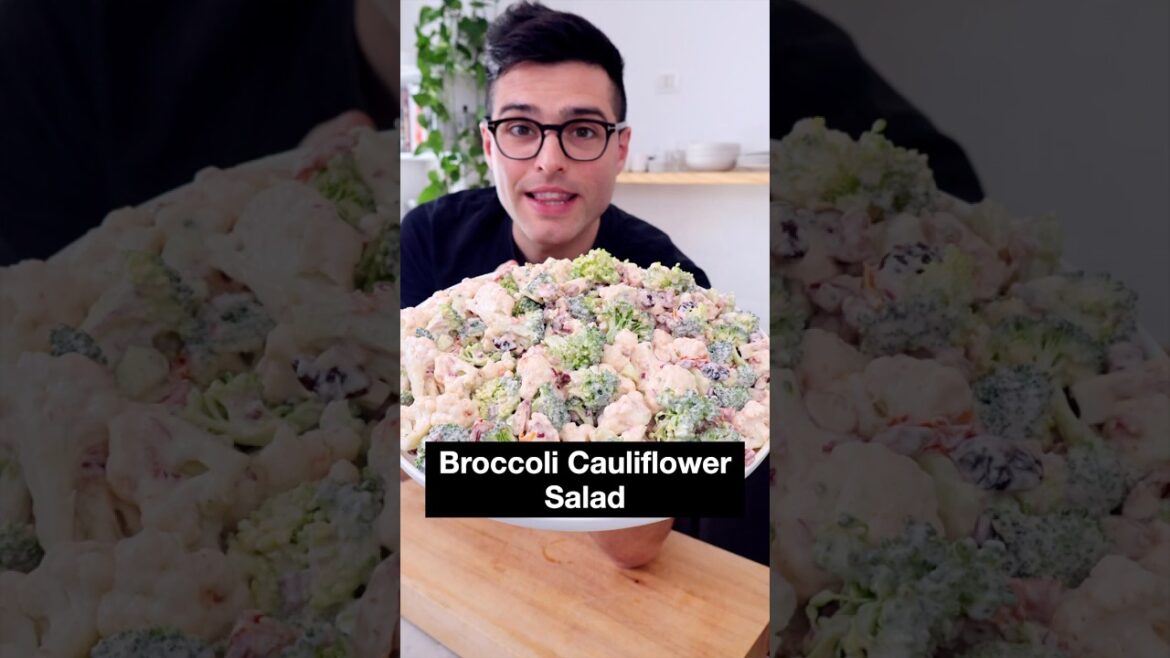 Healthy Broccoli Cauliflower Salad (Greek Yogurt Dressing)