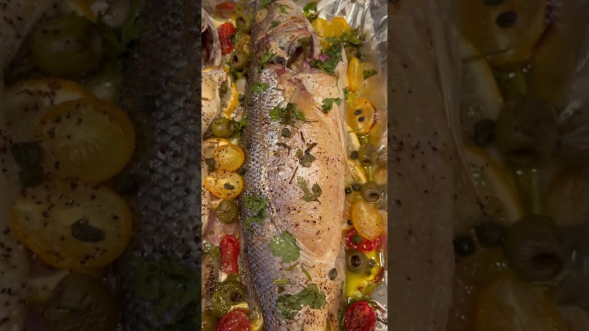 Greek-Style Roasted Branzino #food  #yummy