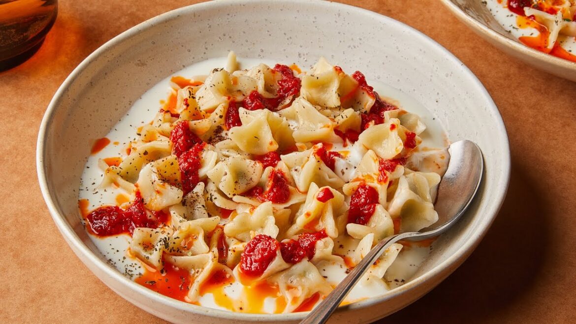 How to make authentic Turkish manti | Traditional dumplings with yogurt & sauce