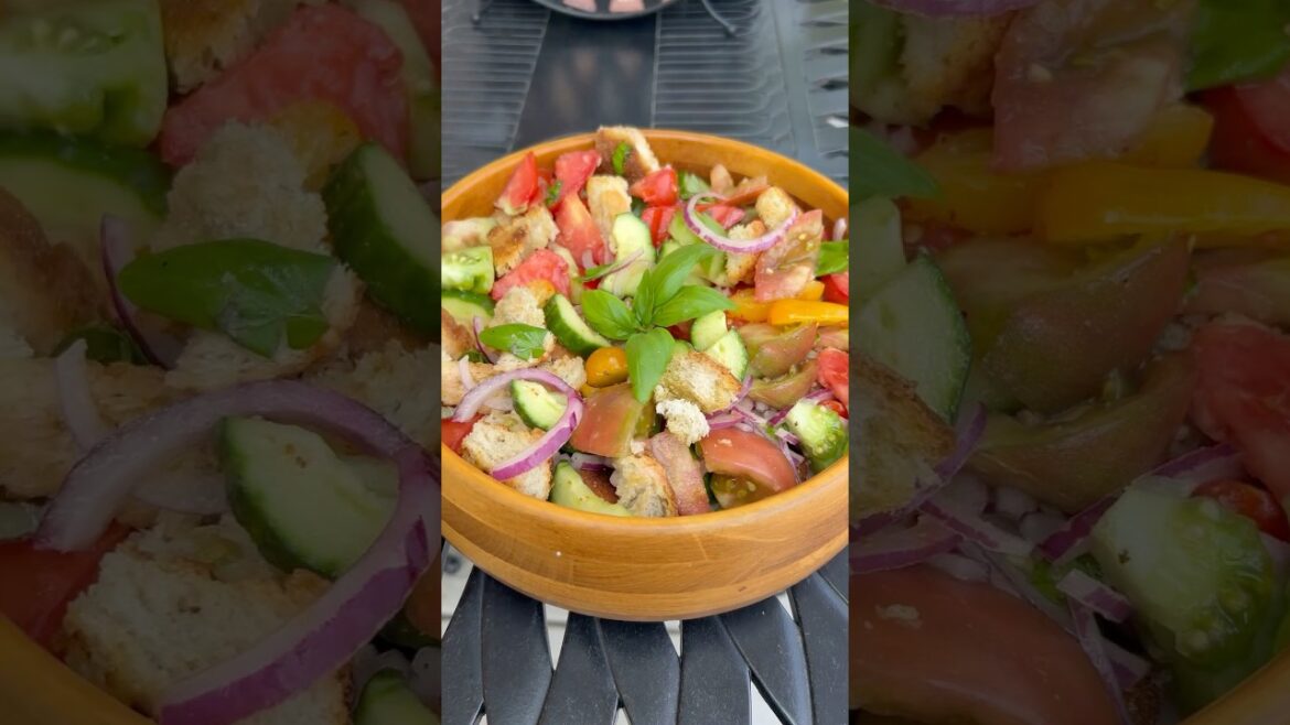 Panzanella Salad #recipe #food #salad #italian #italianfood #shorts #youtubeshorts #tuscany