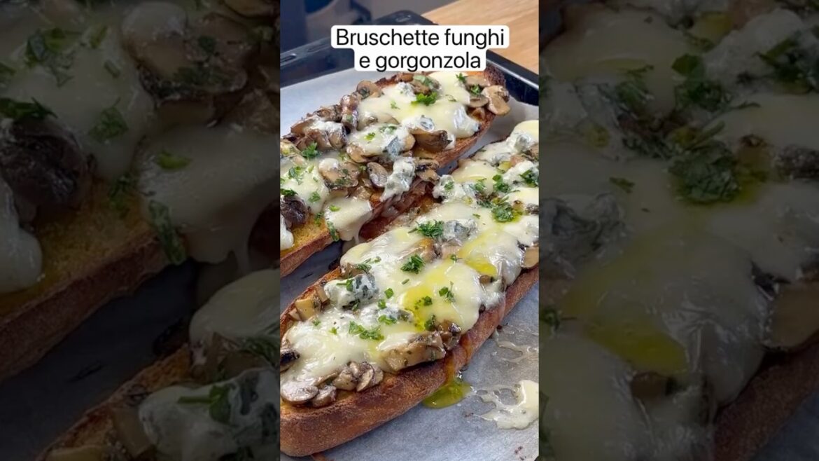 Crunchy Bruschetta Portobello Mushroom Melted Gorganzolo Cheese Easy Meal Planning!