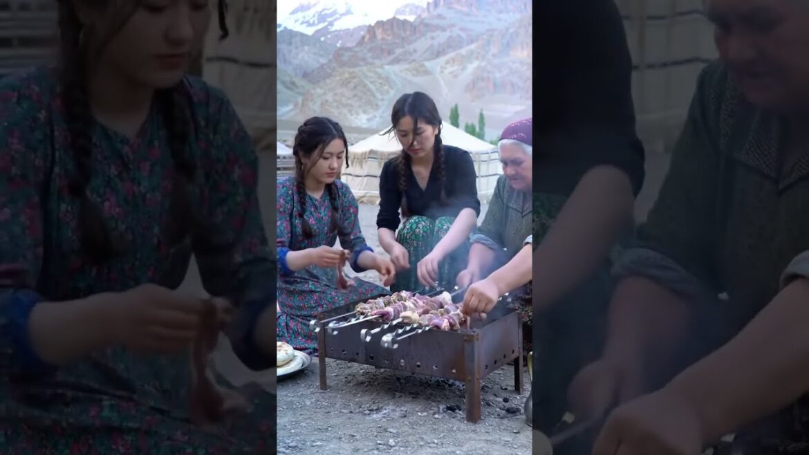 Lamb Skewers with Flatbread at a Mountain Pass Morocco #seafooddishes