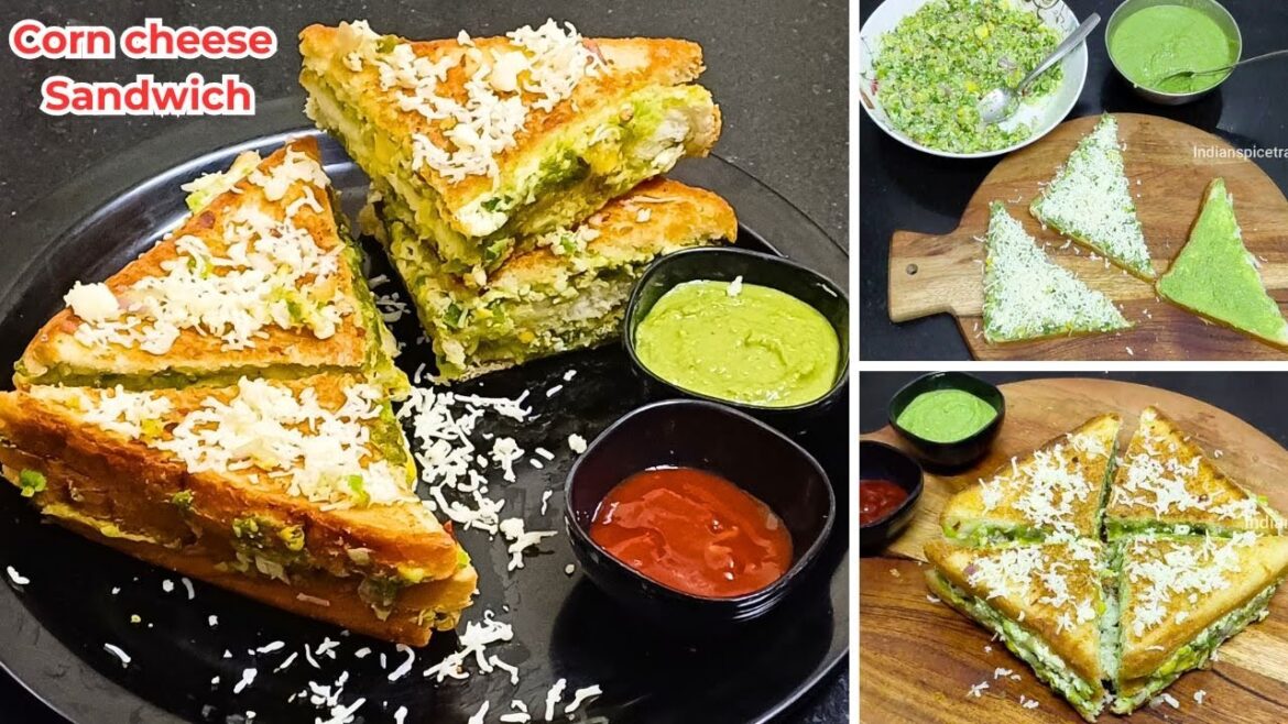 Cheese Corn Sandwich Recipe | Cheese Chilli Corn Grill Sandwich | Sandwich Recipe