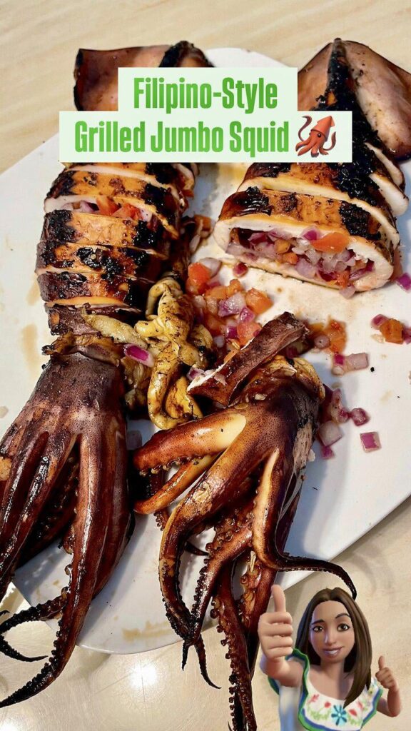 Grilled Jumbo Squid. 🦑 Grab some drinks.  🍷 🍻 Enjoy the video. What are you grilling tonight?
