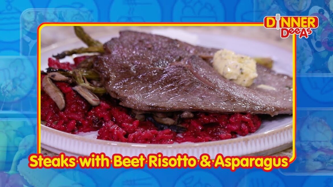 Steaks with Beet Risotto & Asparagus | Dinner DeeAs Steaks with Beet Risotto & Asparagus | Dinner DeeAs
