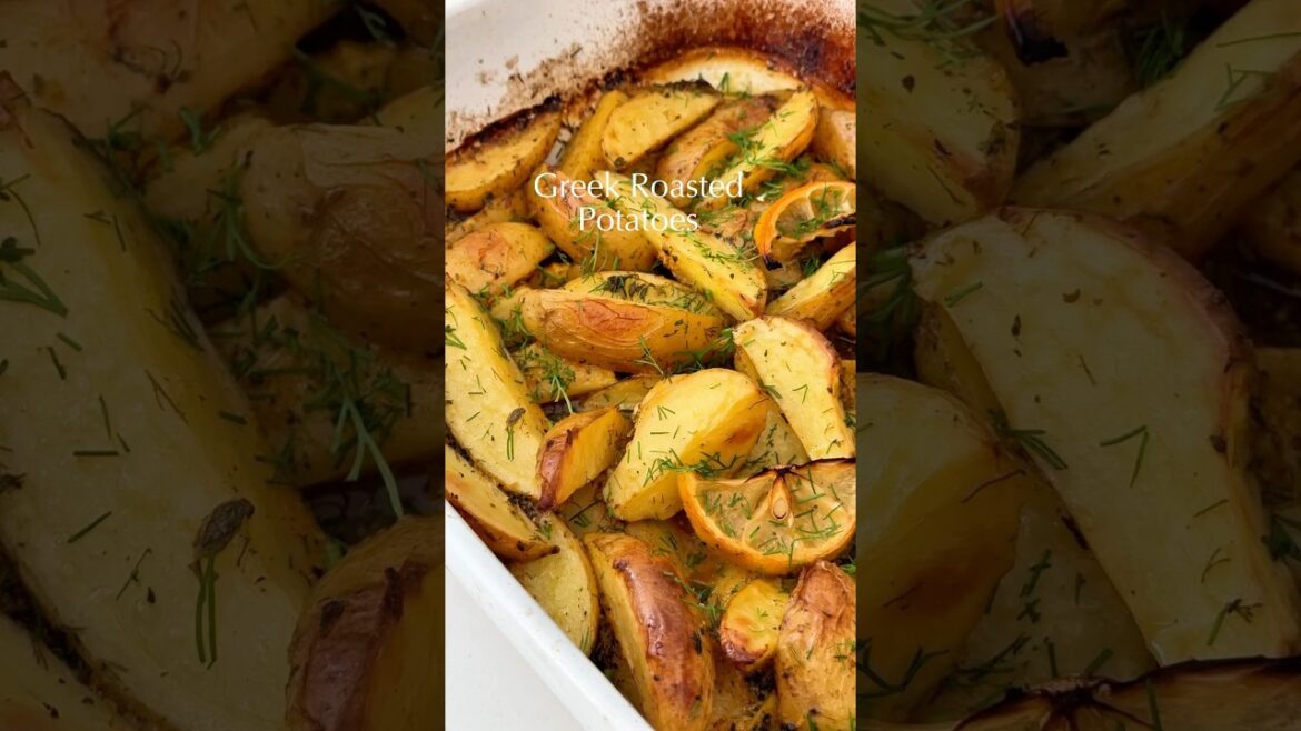Obsessed! Greek Roasted Potatoes with Fresh Herbs & Creamy Sauce | Vegan Recipes #veganrecipes