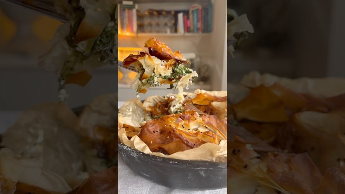 SPANAKOPITA | Greek crispy filo pie with a herby spinach and feta filling