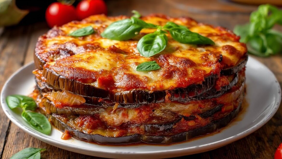 Eggplants That Drive Everyone Crazy! Easy and Delicious Eggplant Parmigiana Cake!