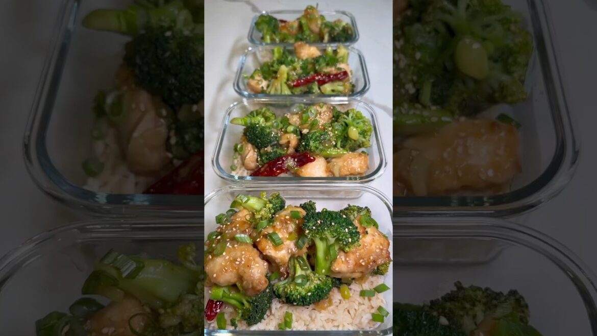 Orange Chicken and Broccoli with Rice