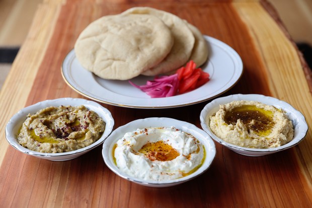 Route 1 Pita and Dip with pickled fresh vegetables, served...