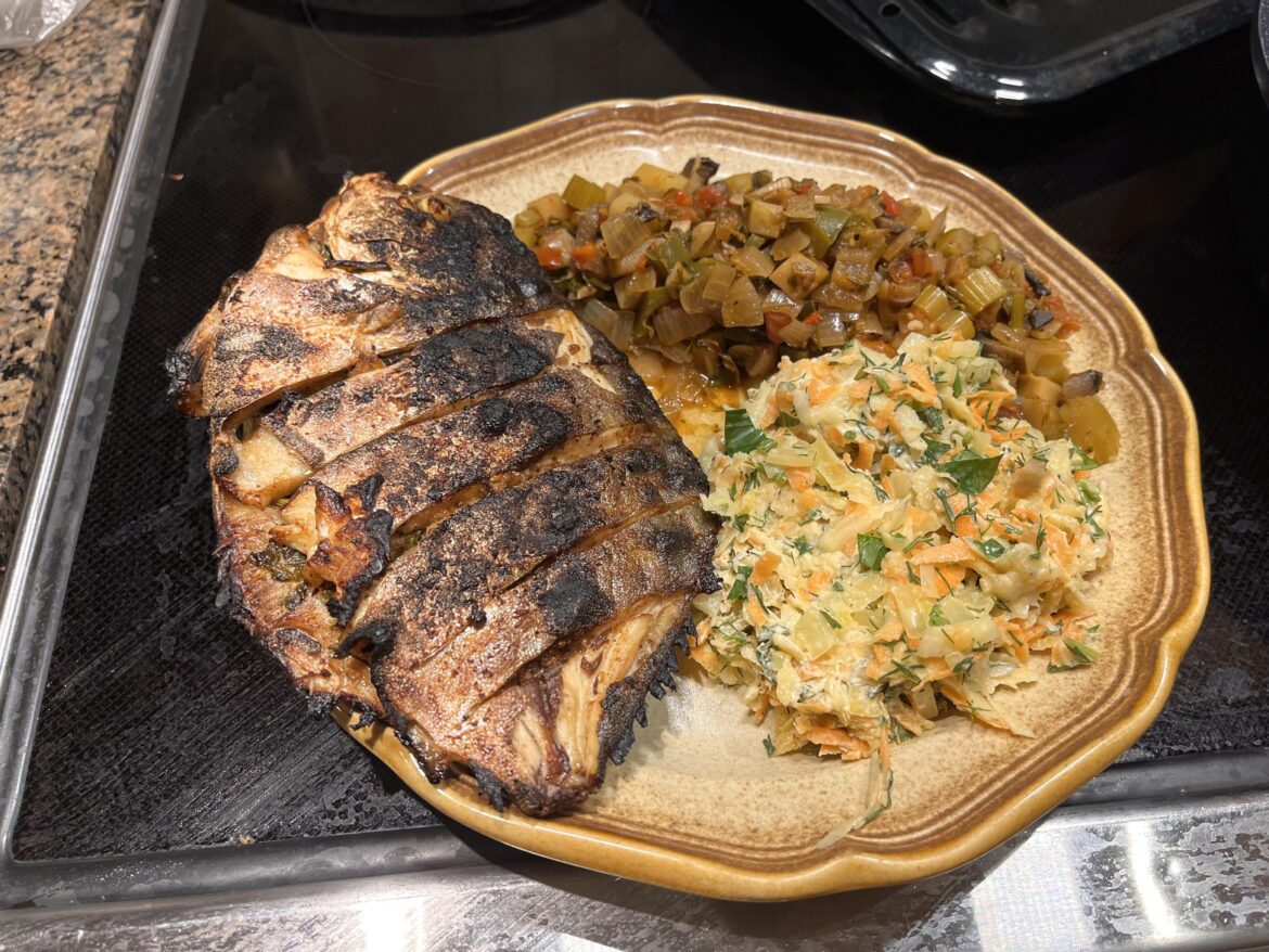 Broiled a pompano for dinner
