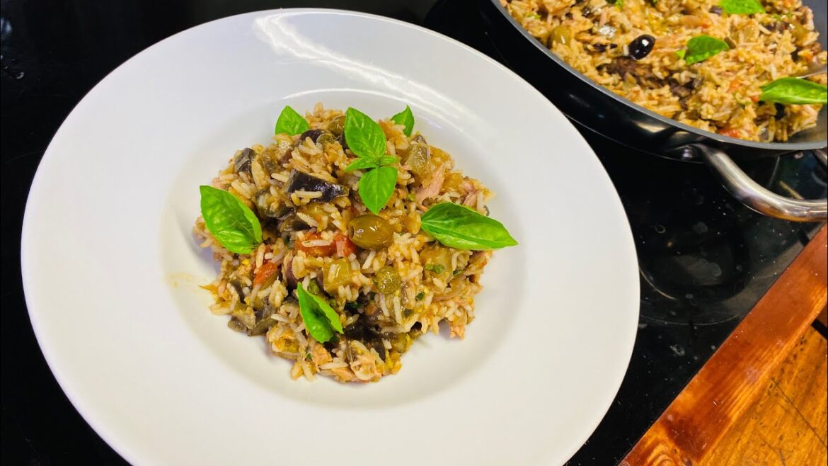 Riso,tonno melanzane e i sapori mediterranei  Riso,tonno melanzane e i sapori mediterranei 