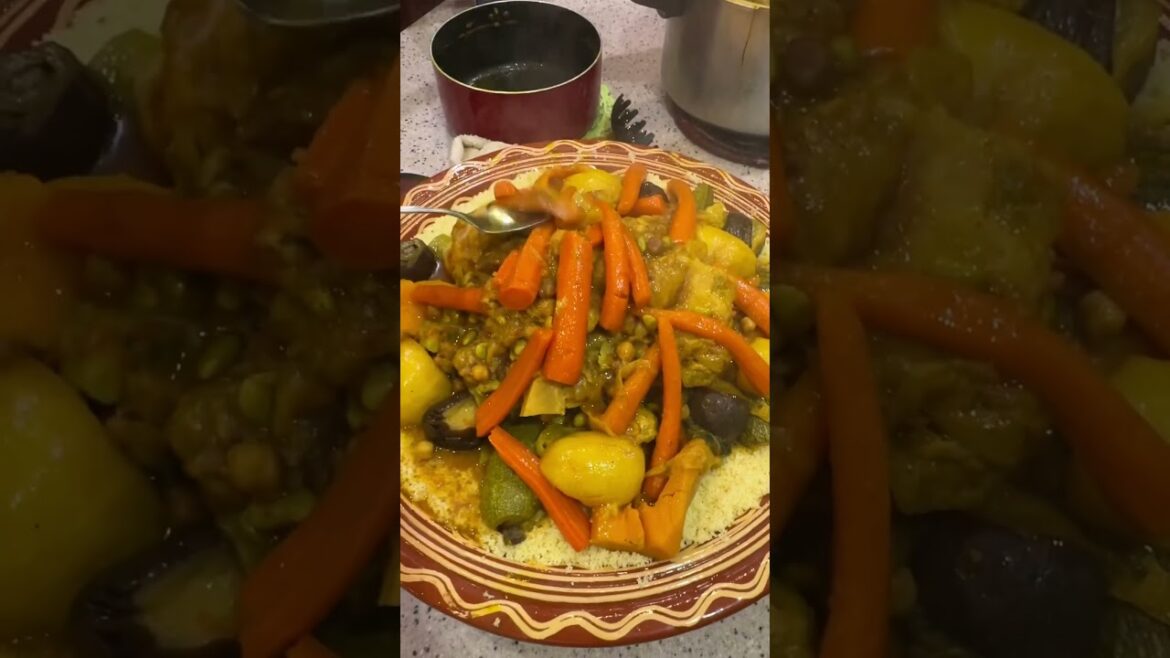Moroccan Couscous With Meat and Vegetables |My Favorite❤️ #food #foodlover #morrocanfood