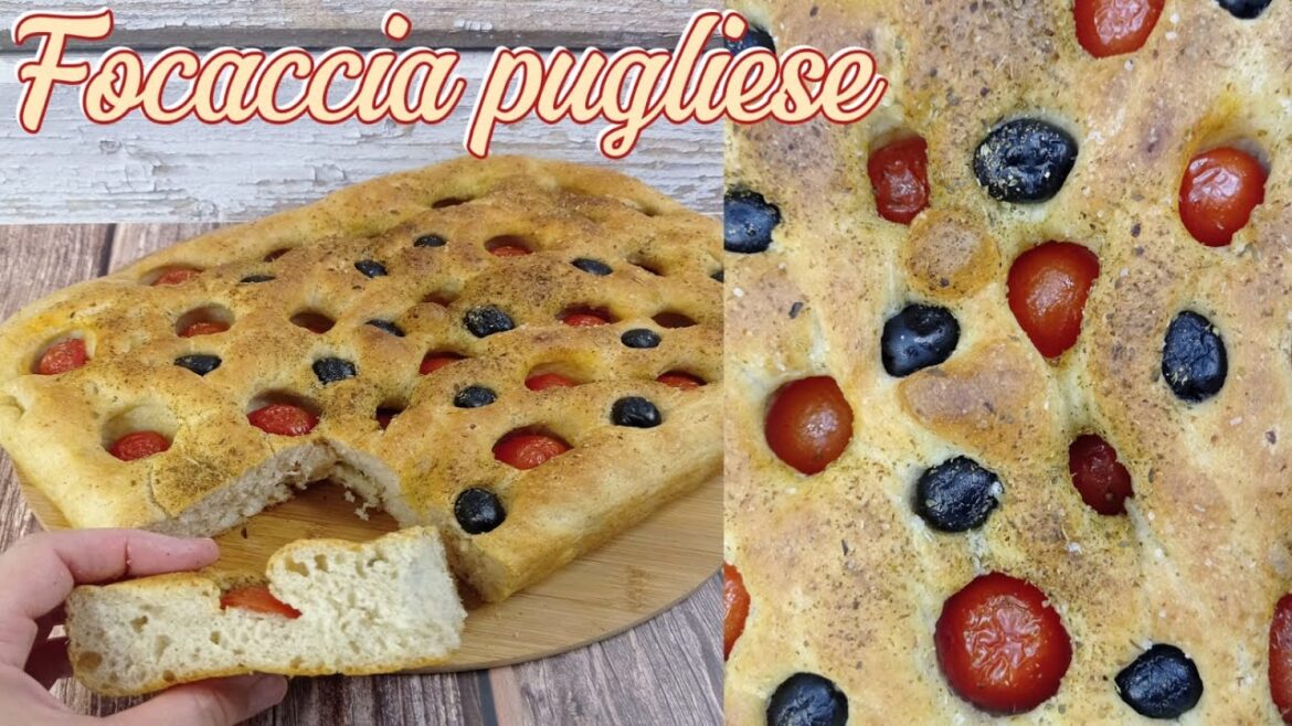 FOCACCIA PUGLIESE ricetta super per una focaccia alta, soffice, croccante in superficie e appetitosa FOCACCIA PUGLIESE ricetta super per una focaccia alta, soffice, croccante in superficie e appetitosa