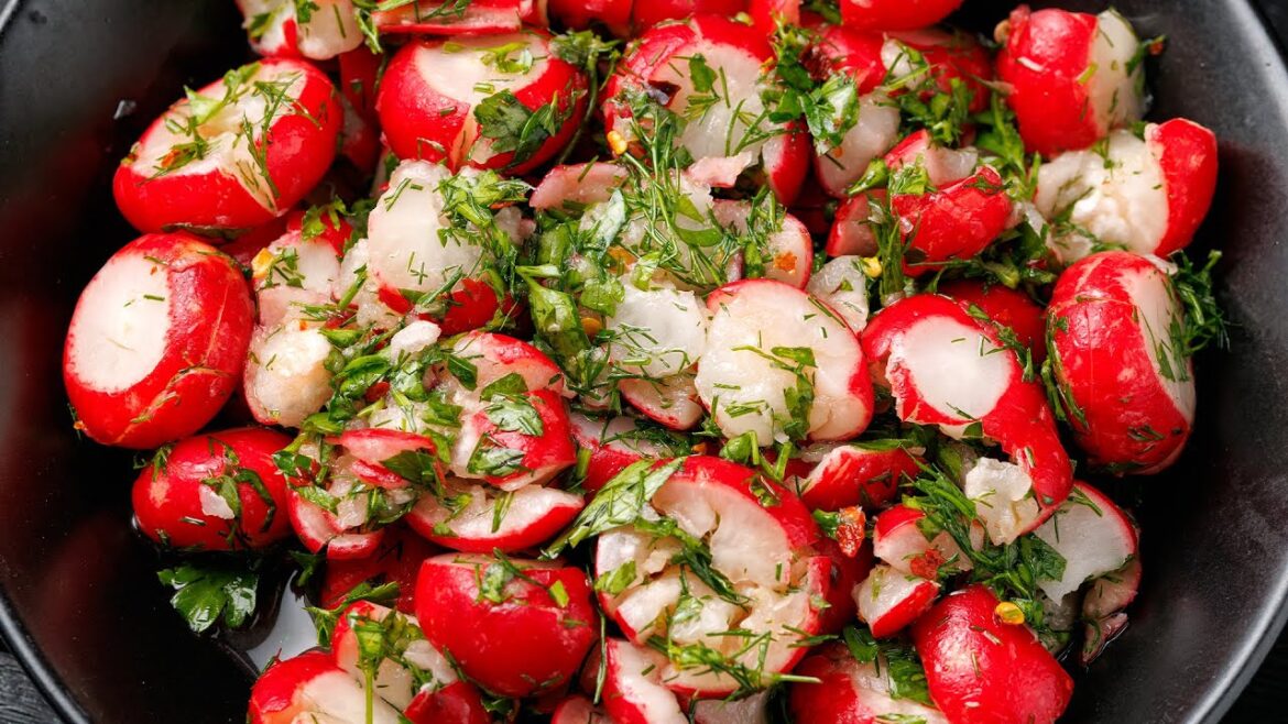 Smashed Radishes Salad