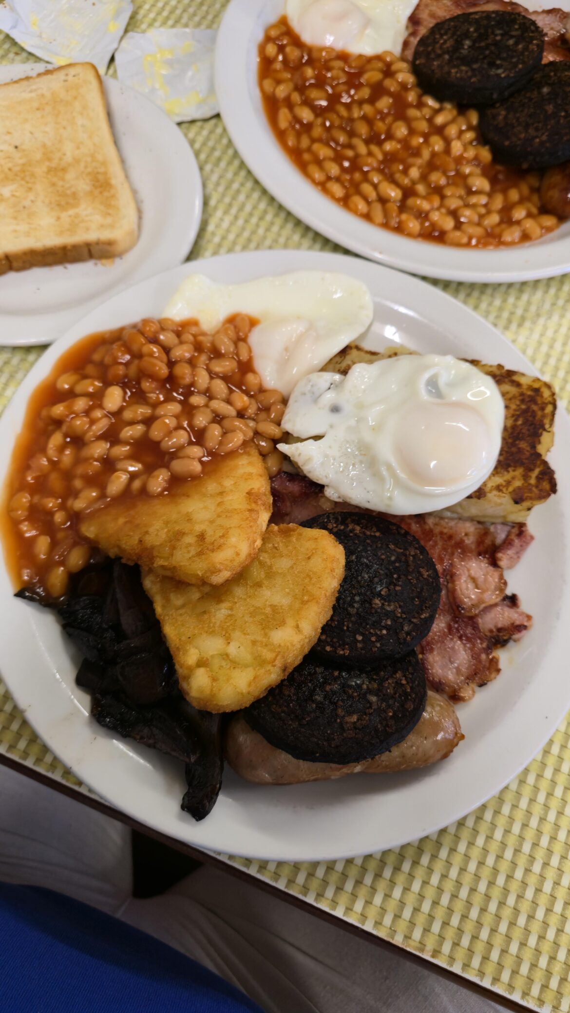 Regency cafe. Set breakfast with extra bubble and black pud.