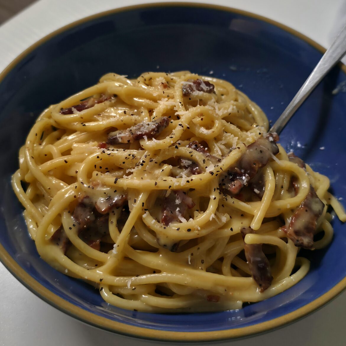 An inexperienced attempt at Carbonara, how's it look? :)